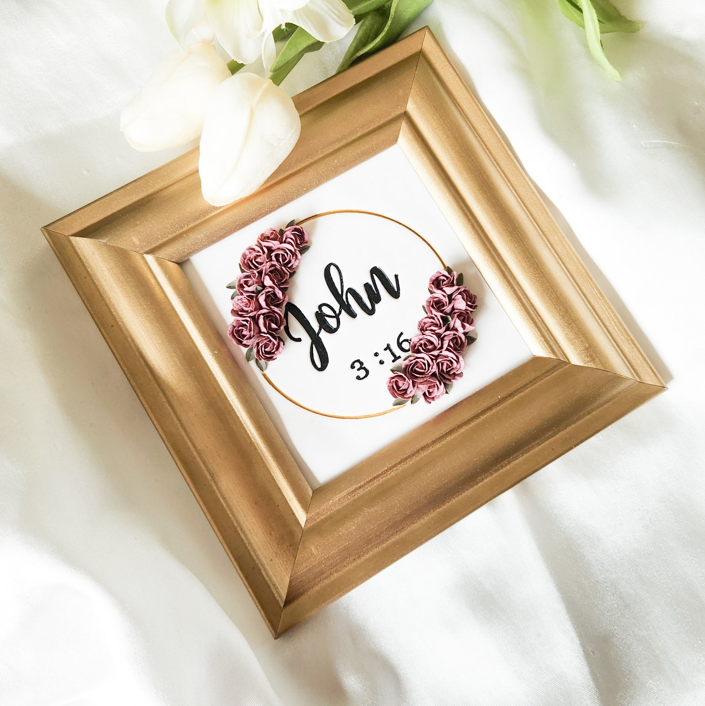 John 3:16 3D Floral Framed Art