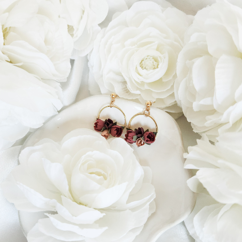 Floral Hoop Earrings