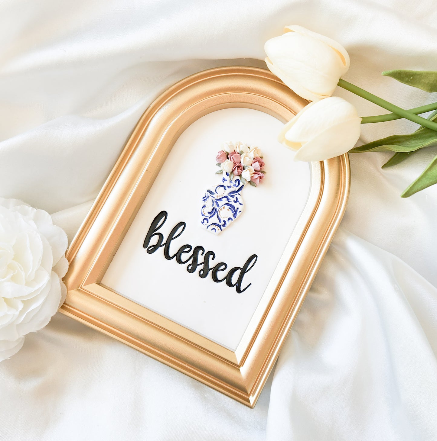 Blessed Flowers In A Vase 3D Desk Art