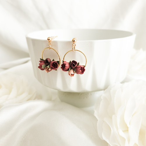 Floral Hoop Earrings