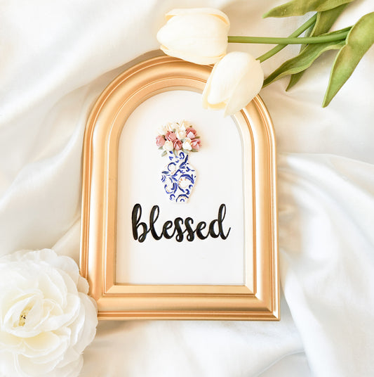 Blessed Flowers In A Vase 3D Desk Art