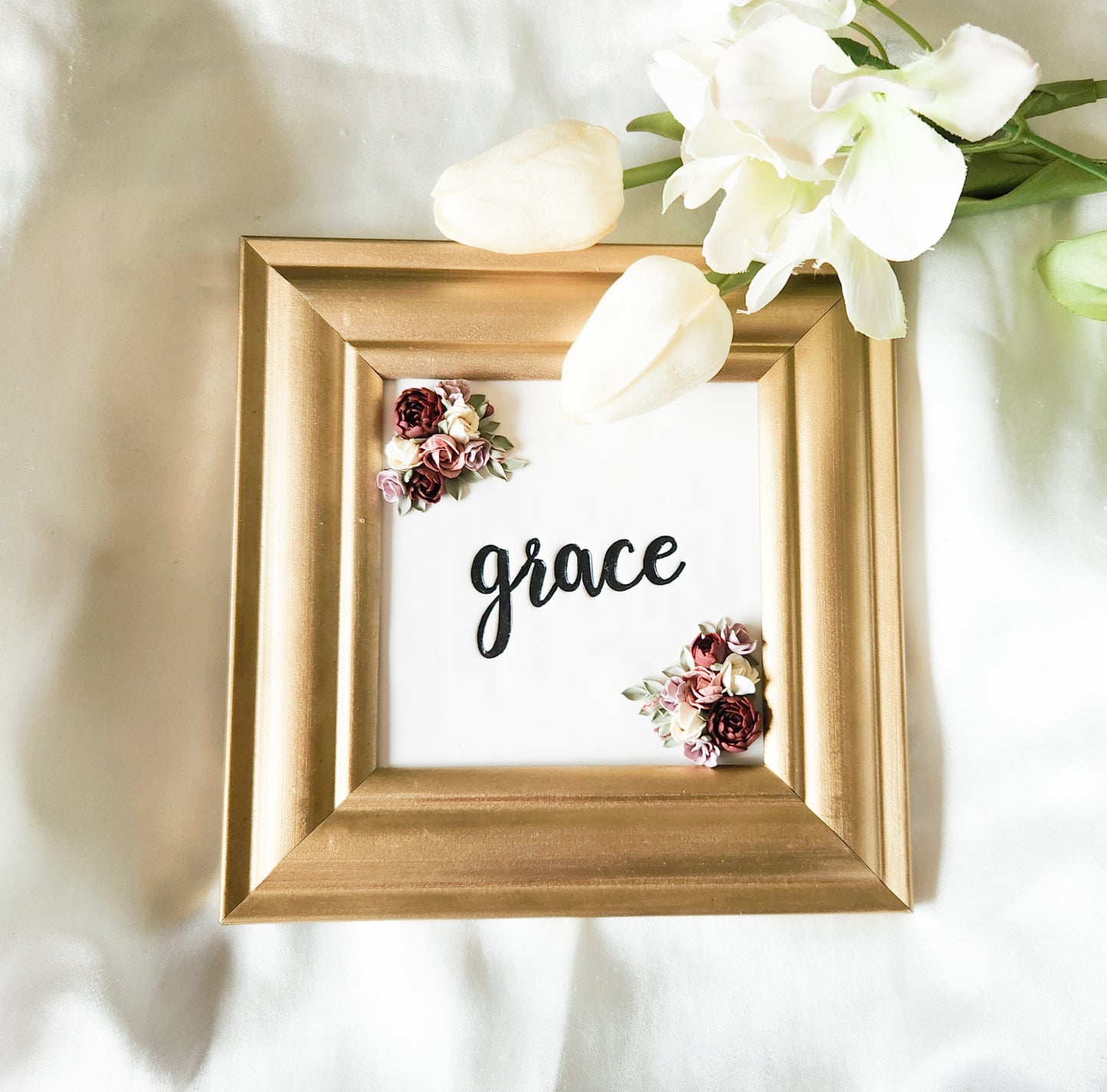 Grace 3D Floral Framed Art