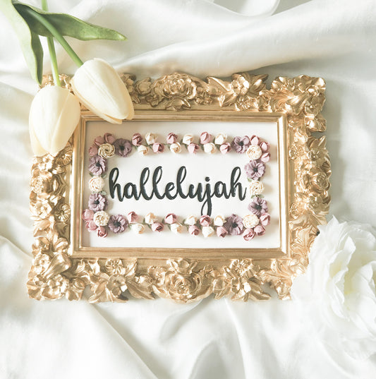 Hallelujah 3D Floral Desk/Table Art