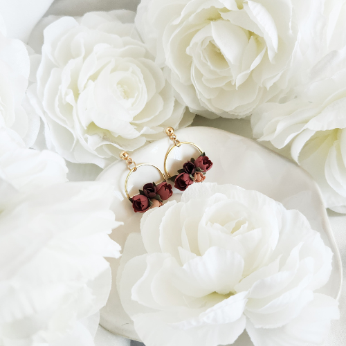 Floral Hoop Earrings