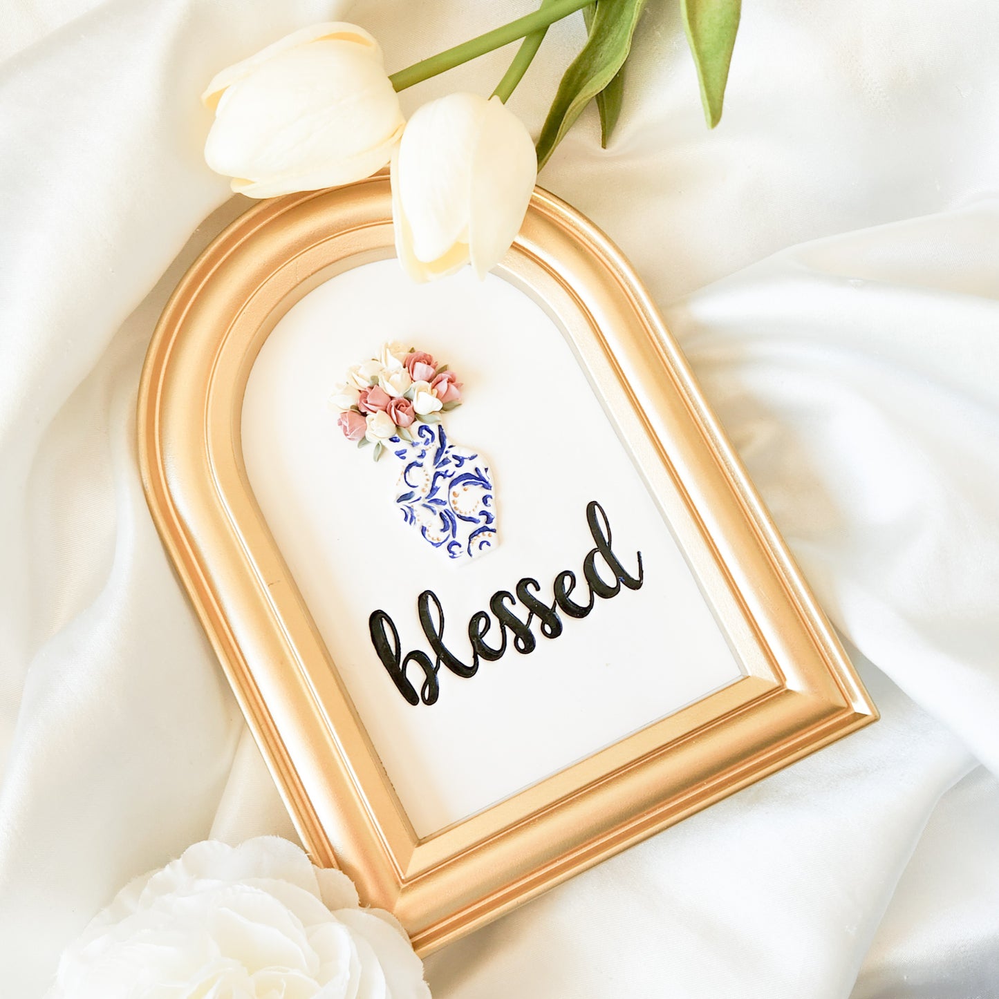 Blessed Flowers In A Vase 3D Desk Art