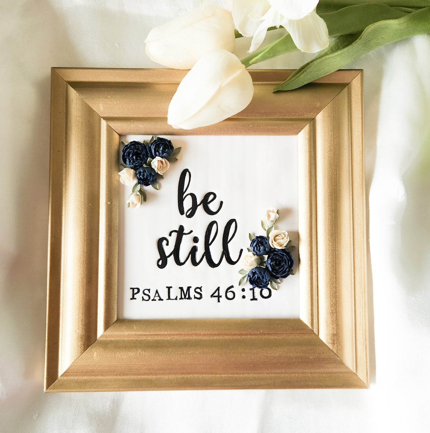 Be Still 3D Floral Framed Art