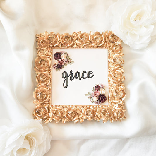 Grace 3D Floral Framed Desk/ Table Art