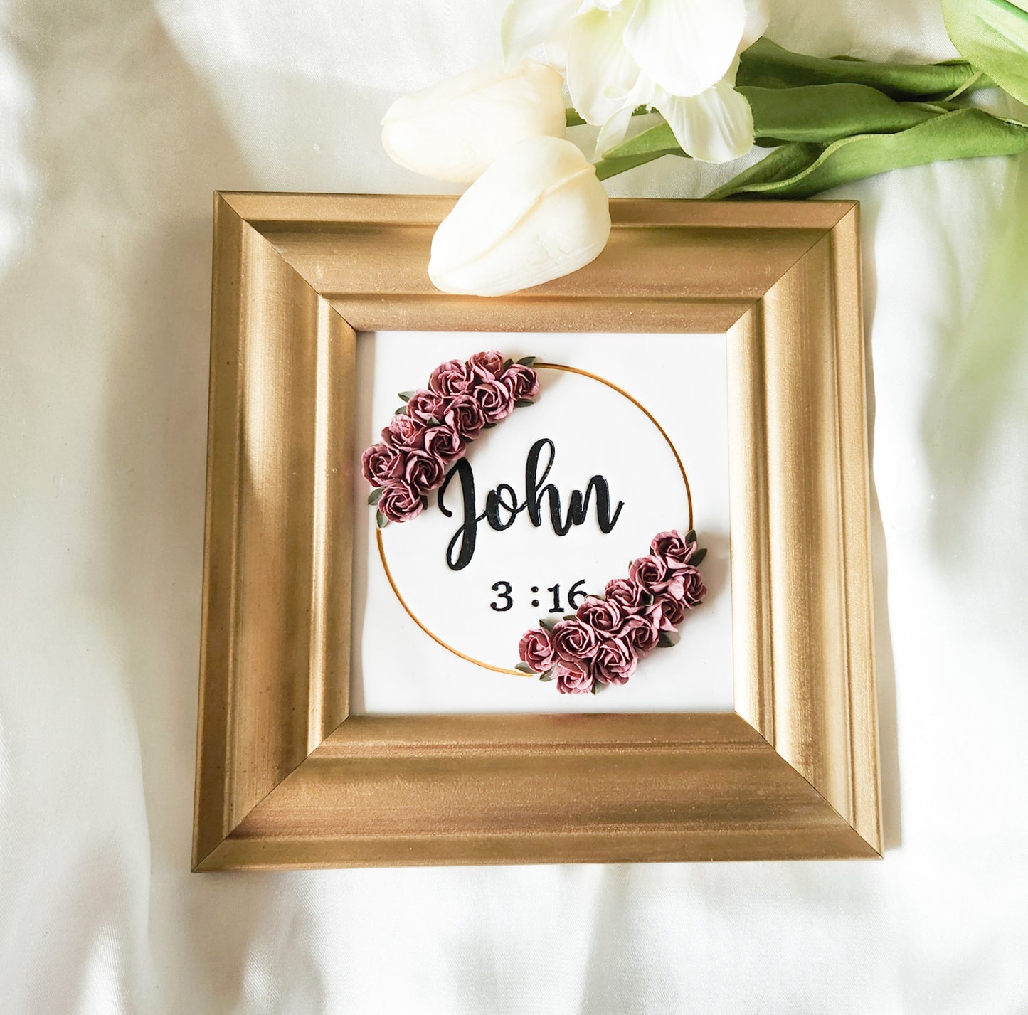 John 3:16 3D Floral Framed Art