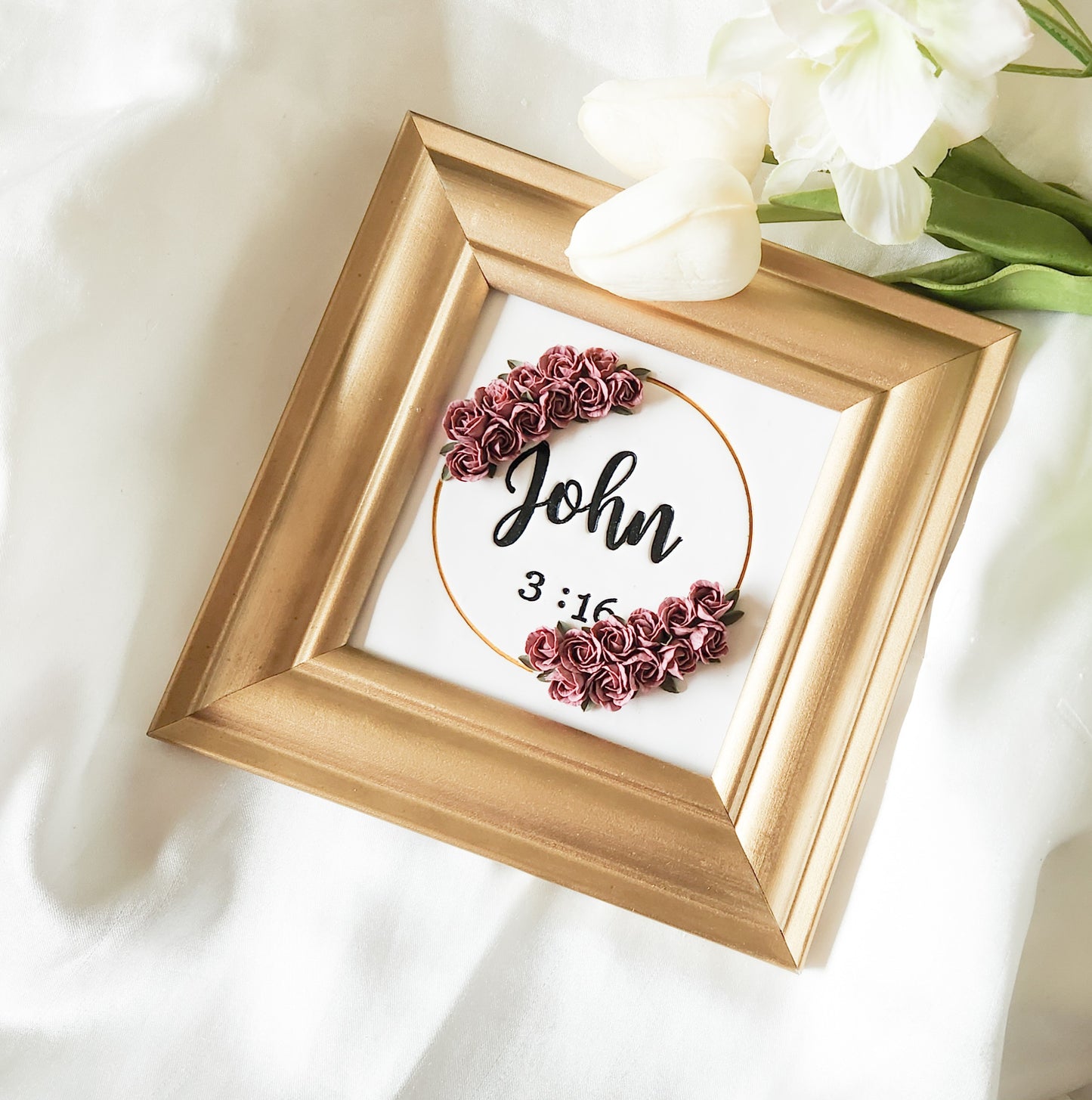 John 3:16 3D Floral Framed Art