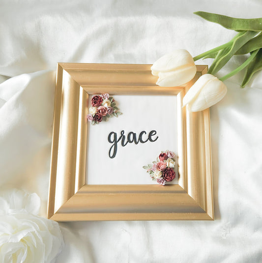 Grace 3D Floral Framed Art